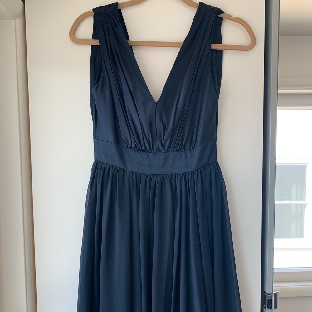 Vera Wang Navy Tea-Length Dress - New Without Tags